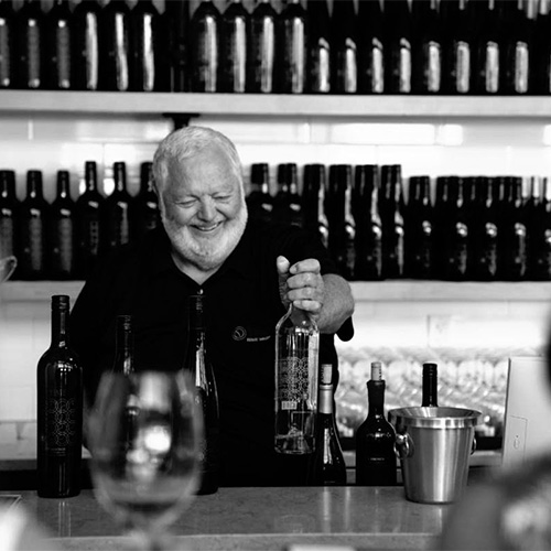 Harry McWatters behind the bar at Time Family of Wines